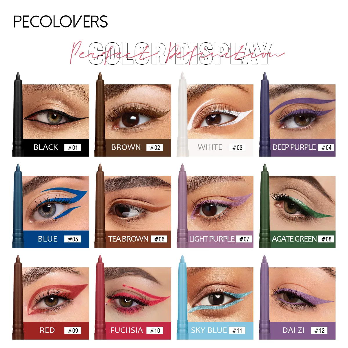 1 Pcs Multi-colors Matte Eyeliner Pencil High Color Rendening Used As Eyeliner and Eyeshadow Eye-catching Eye Makeup