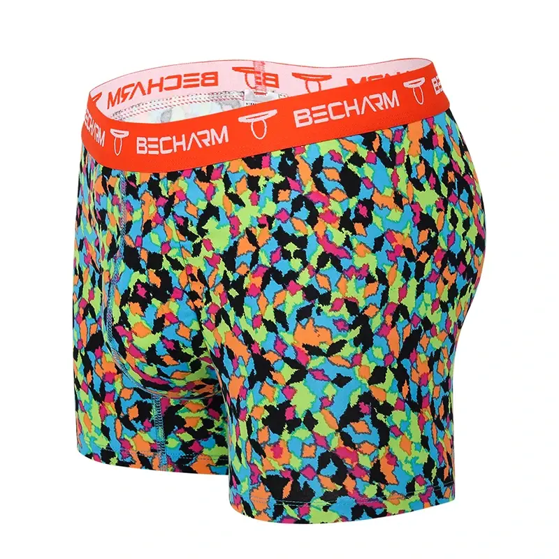 Nouveaux hommes culottes boxeurs Shorts impression bleu-vert grande taille ensemble de hommes caleçons hommes slips Boxer Sexy vêtements court Homme
