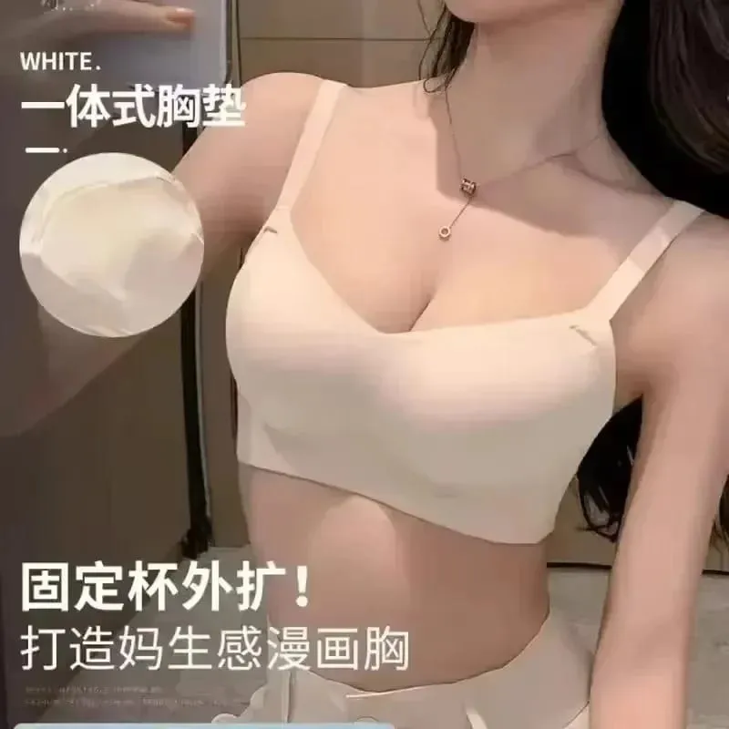 Thickened Steamed Bun Fixed Cup Integrated External Expansion Underwear Women's Flat Chest Small Chest Gathered Big Bra Bras — image 4