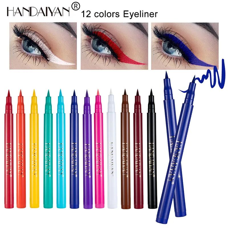 Quick-dry Matte White Eyeliner Pencil Makeup Long Lasting Smooth Liquid Eye Liner Waterproof Anti-Smudge Eyeliner Pen Cosmetics