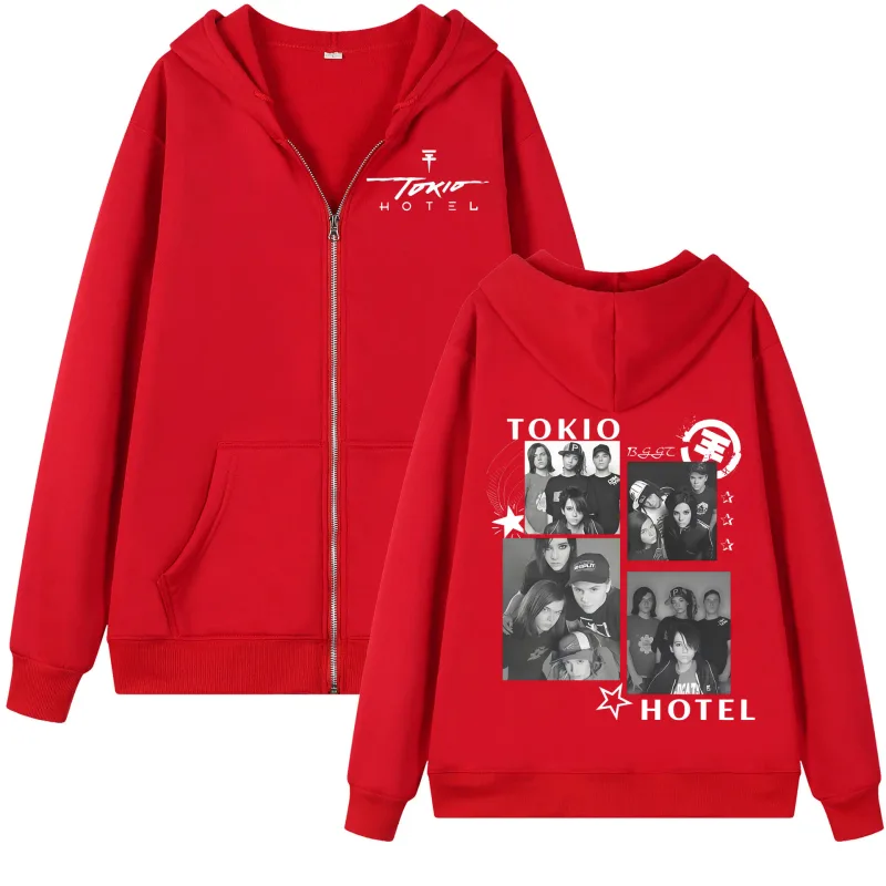 Tokio Hotel Arena Tour 2026 Graphic Zipper Hoodie Rock Fashion Vintage Zip Up Pullovers Men Women Casual Long Sleeve Sweatshirts — image 6