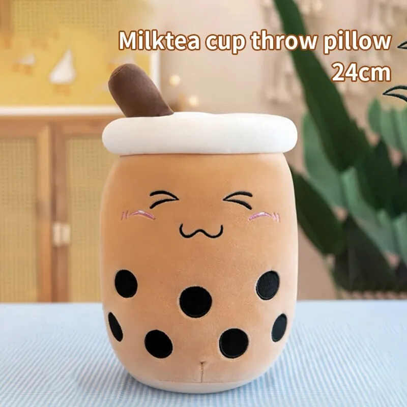 Aranyos töltött Boba plüss buboréktea Valódi élet Bubo Food Milk Cup plüsspárna Puha Kawaii plüssjátékok Ajándékok gyerekeknek Felnőtt 24cm~ — image 2