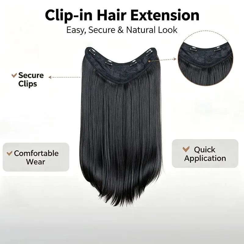 20Inch Synthetic Layered Clip In Hair Extensions Long Straight High Temp Fiber Hair Extension for Women Increase Hair Volume — image 4