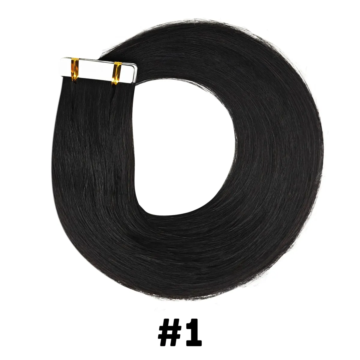 Tape in Hair Extensions Straight Tape in Hair Remy Tape in Hair Extensions Human Hair Color 1 Jet Black 18 inch 20pcs 50g — image 8