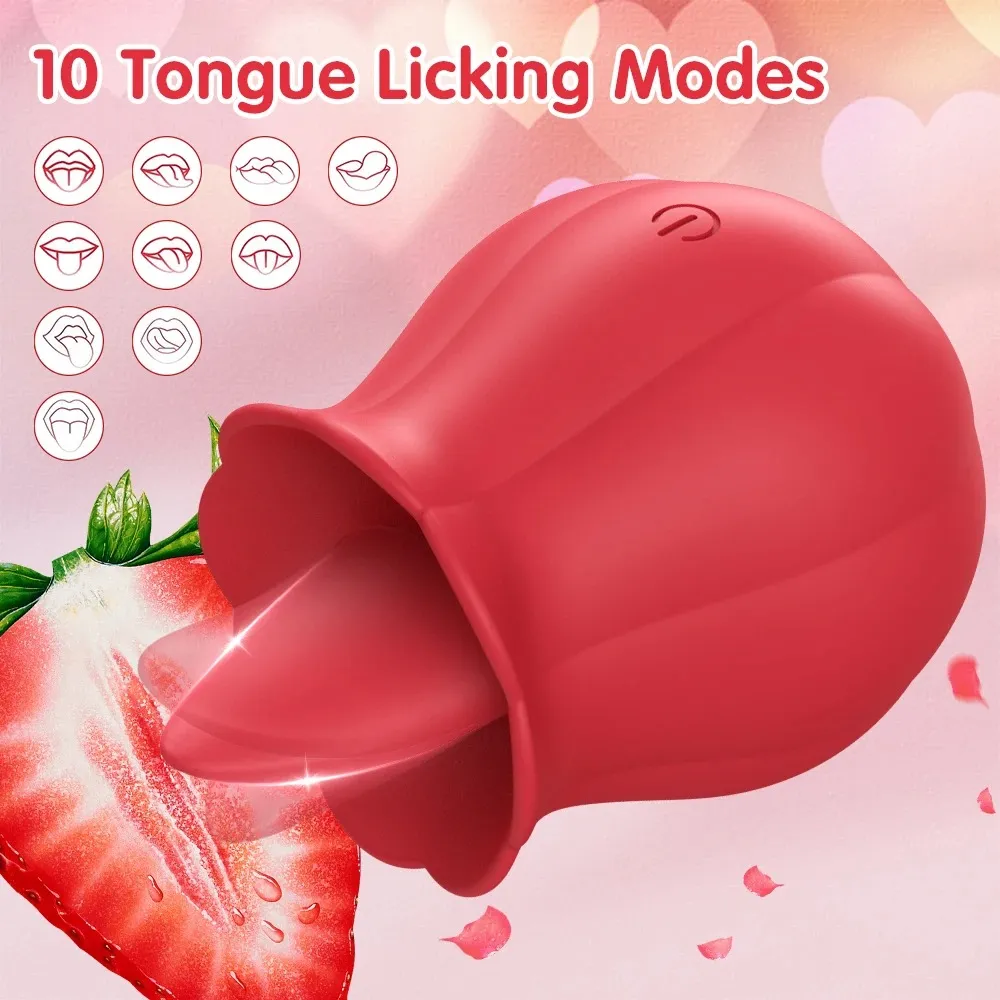 Tongue Licking Vibrator for Women Powerful G Spot Nipples Massager Swing Oral Clitoris Stimulator Adult Goods Sex Toys — image 2