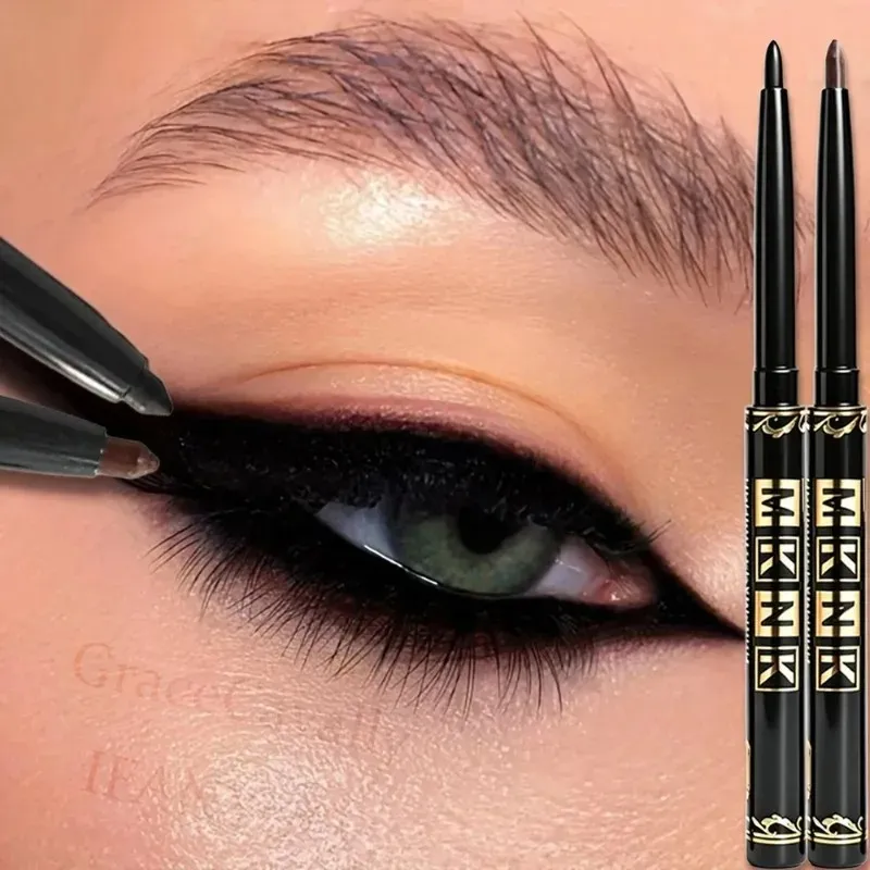 1-12pcs Waterproof Black Eyeliner Pencil Smudge-Proof Easy Twist Application Eye Gel for Beginner-Friendly Bold Punk Eye Makeup