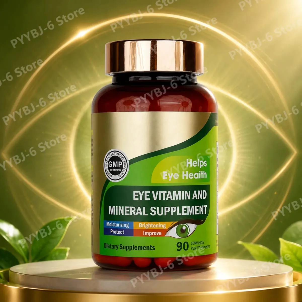Lutein Eye Vitamins Capsules with Zeaxanthin Zinc Daily Eye Nutrition Supplement Eye Health Support for Adults 90 Count Bottle — image 1