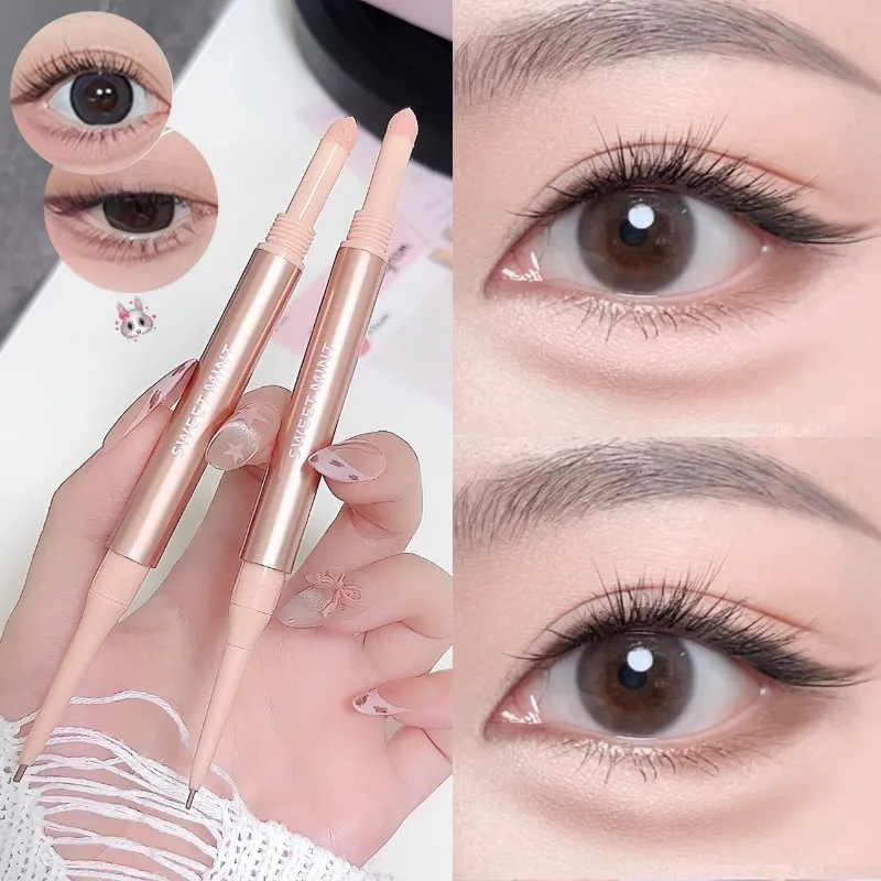 Double Headed Brightening Aegyo Sal Pen Waterproof Lying Silkworm Eyeliner Stick Highlighter Matte Shadow Pen Contour Eye Makeup