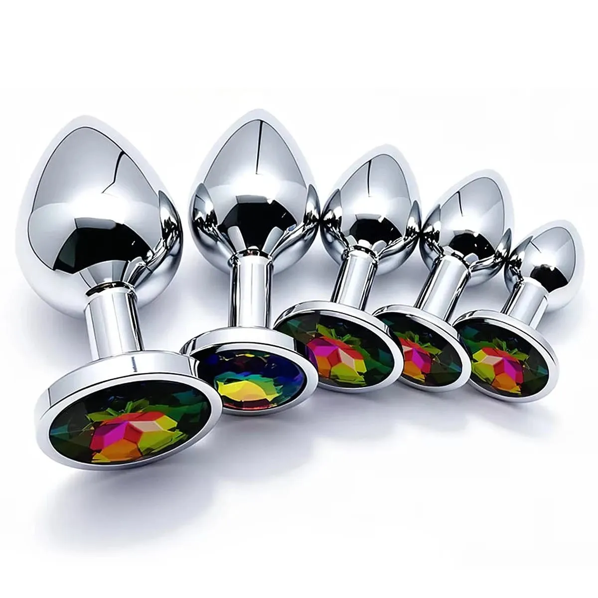 5 Size Metal Anal Plug Butt Plug Sex Toy Butt Toy for Women Men Couples Adult Game Masturbator Anal Diamond Sex Toys — image 1