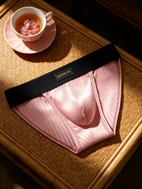 Men Underwear Shiny Striped Triangle Briefs Front Bulge Pouch Sexy Low Rise Slim Fit Daily Mens Underpants DP915 — image 14