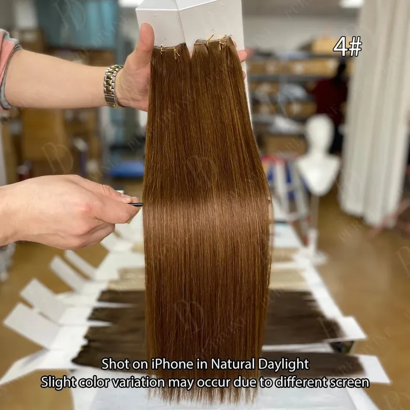 Hot Sale Genius Weft Human Hair Extensions 50g/pc Double Drawn Balayage Blonde Full End Invisible Straight Virgin Remy Hair 15A — image 10