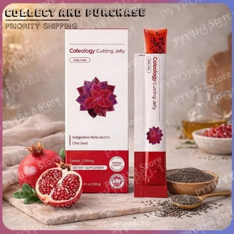 Coleology Cutting Stick Jelly Pomegranate Flavor with Plant Based Formula and Chia Seeds Help Stay Healthy 10packs Supplement — image 5