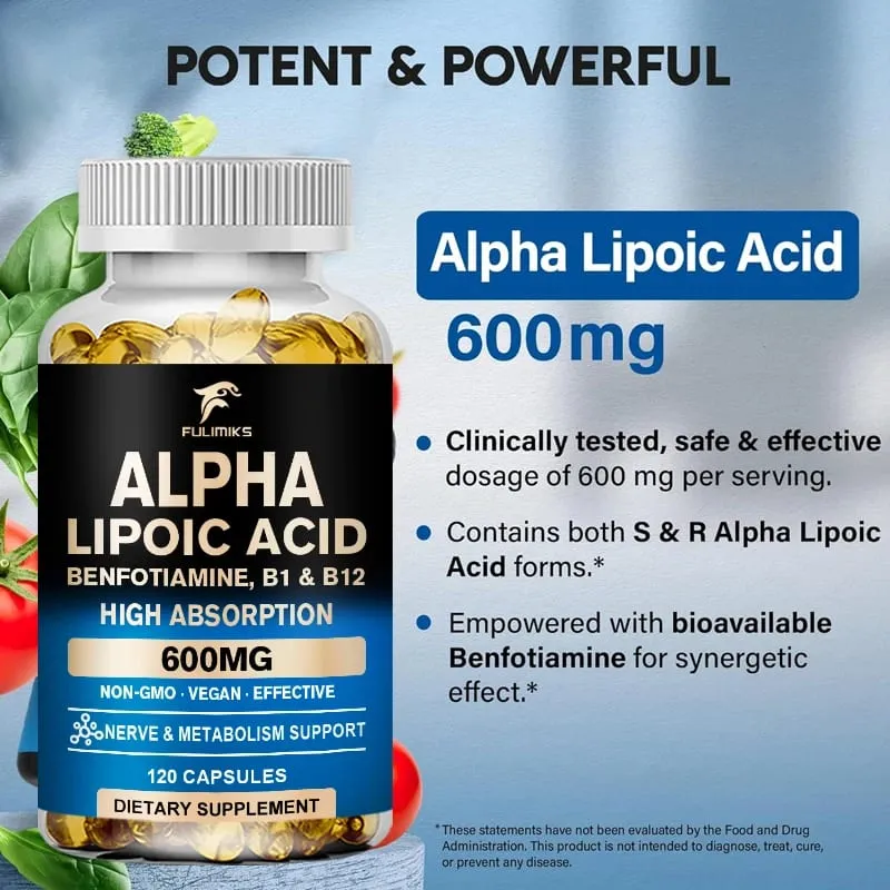 Premium Alpha Lipoic Capsules Help Promotemetabolism Protect The Skin Antioxidantingredient Prevent Continuous Hair Loss
