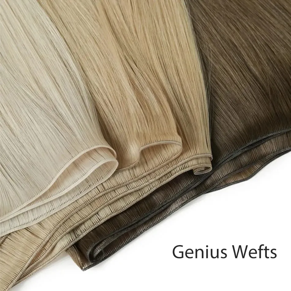 Hot Sale Genius Weft Human Hair Extensions 50g/pc Double Drawn Balayage Blonde Full End Invisible Straight Virgin Remy Hair 15A — image 4
