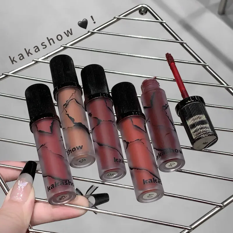 Marble Matte Lip Mud Velvet Soft Fog Lip Tint Lâu trôi Không dính Cup Lip Mỹ phẩm