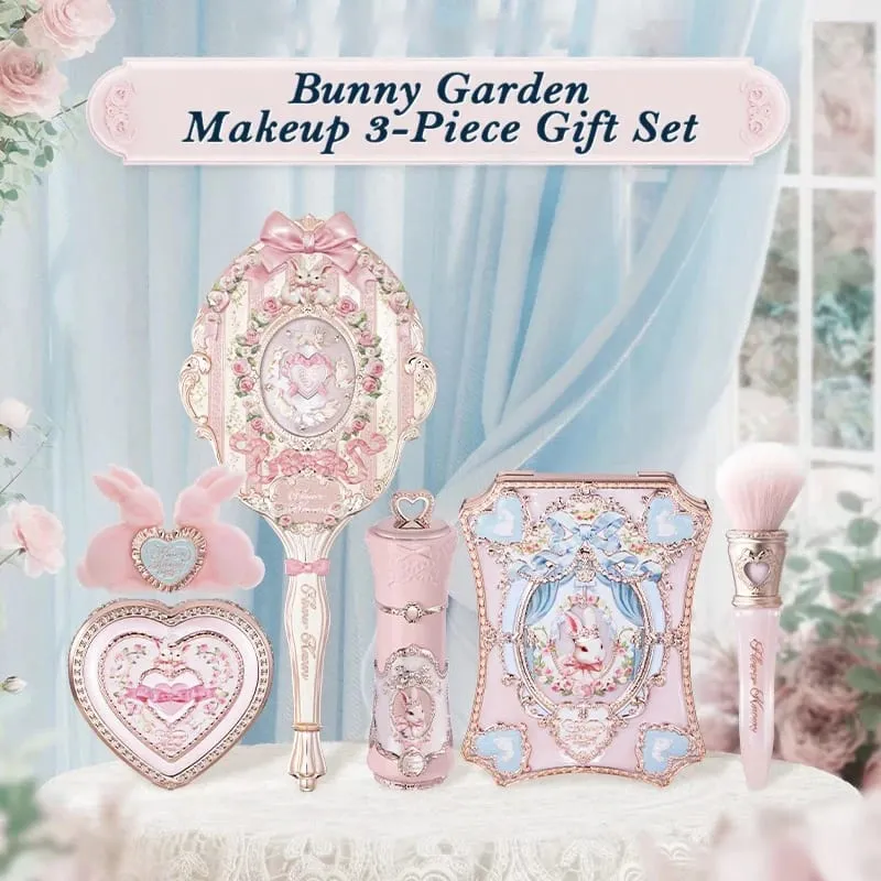 Flowerknows Bunny Garden Collection Gift Set Makeup High Pigment Palette Lip Balm Keychain Velvet Matte Lipstick Cream Blush Set — image 2