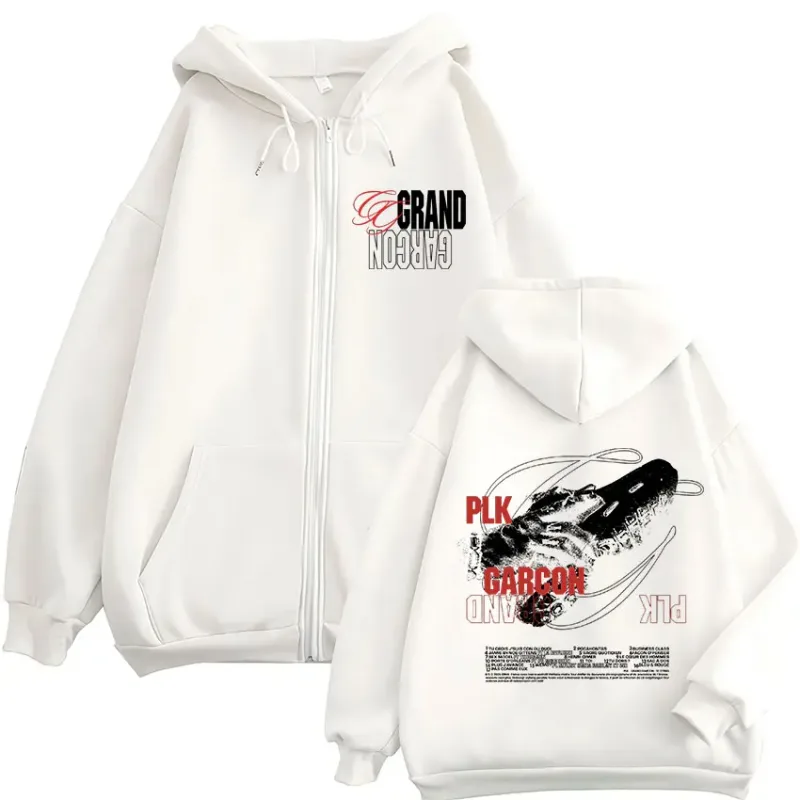 Rapper PLK Grand Garçon 2026 Album Tour Zipper Hoodies Men Women Clothing Fashion Zip Up Fleece Hooded Sweatshirts Jacket Coats — image 4