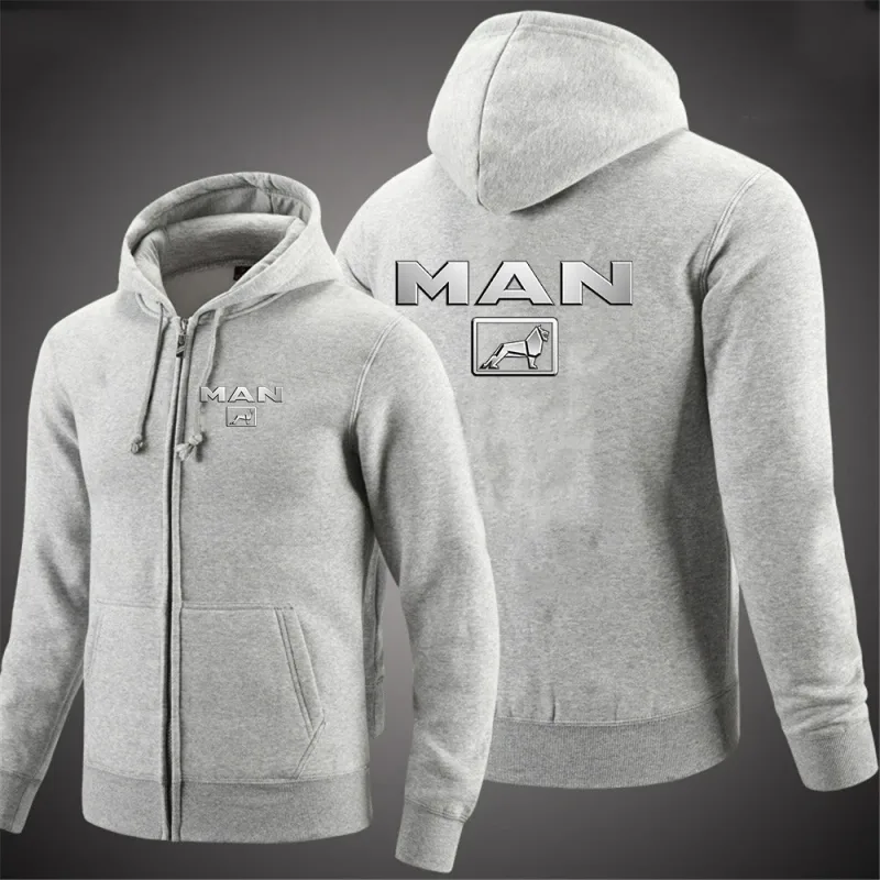 2025 Spring And Autumn Men's Truck man Logo Print Minimalist Style Daily Commute Hooded Coat Drawstring Zipper Hoodies Jacket — image 7
