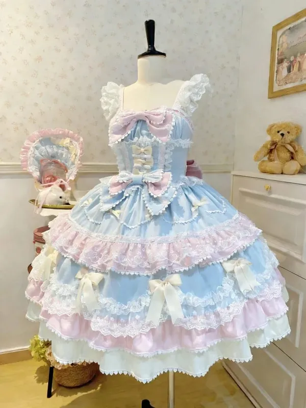 Cosplay Clothing Girls Vintage Elegant Holiday Party Dress 2026 Summer Lolita Strap Dress Japanese Sweet Kawaii Style Y2K Lace — image 8