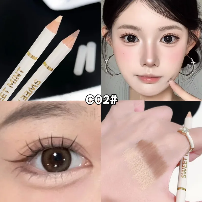 Double-ended Silkworm Eyeliner Shadow Pen 2 in 1 Nude Pink Brightening Highlighter Makeup Pencil Lasting Waterproof Eye Makeup — image 8