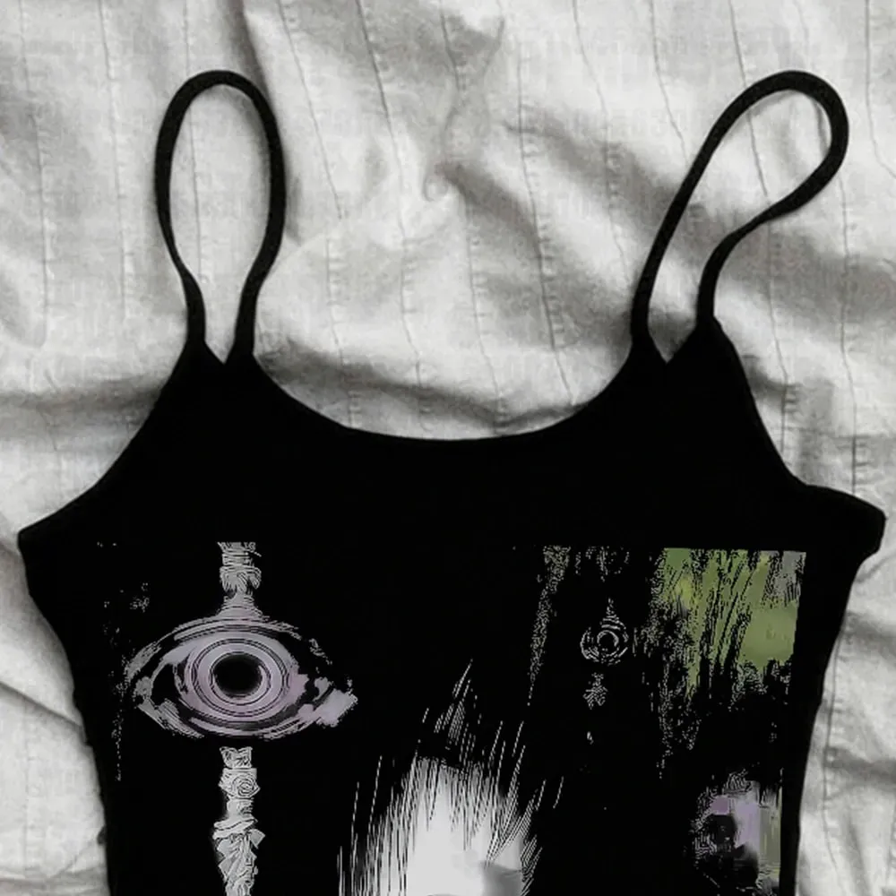 Gothic Women Tops Y2k Vintage Crop Tops Harajuku Emo 90s Gothic Clothes Vintage Woman Summer corset Shoujo Girl Style Emo — image 3