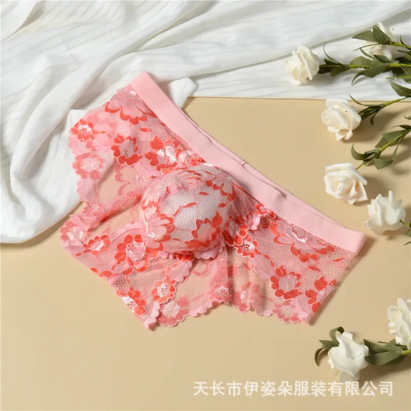 Lace Sexy Underwear Smooth Mens Pouch Panties Perspective Thin Floral Man Briefs Temptation Mesh Low Rise Breathable Underpants — image 9