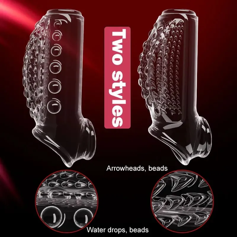 Erotic Bondage Magnify Cock Rings Delay Ejaculation Reusable Penis Dick Sleeve Silicone Glans Cover Enlargement Sex Toys For Men — image 2