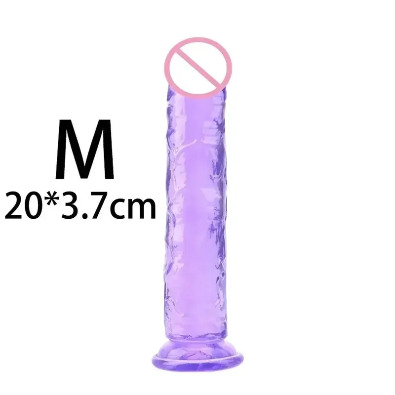 Cheap Women Erotic Anal 5 Colors Big Transparent Dildo Suction Cup Jelly Dick Sex Toys Soft Clitori Vaginal Masturbators Penis