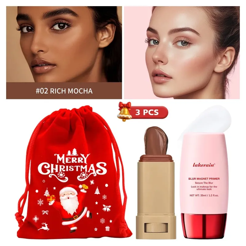 Blur Magnet Primer & Penghapus Foundation Stick Tahan Lama Meminimalkan Pori-pori Wajah Halus Kontrol Minyak Matte Hadiah Natal