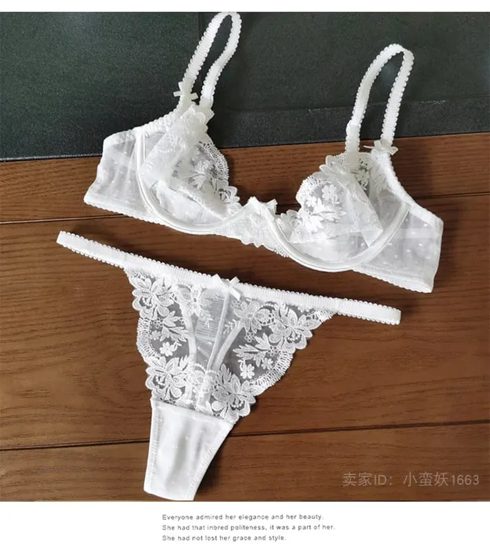 European Lace Bralette Modish Wire-Free Bra Set Cover Breathable Anti-Sag Thin Cup for Humid Weather & Modest Confidence — image 8