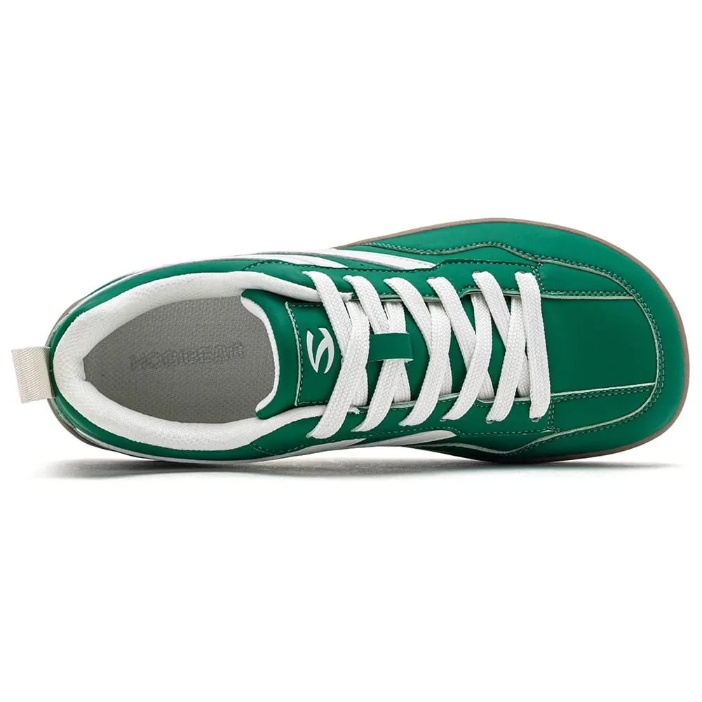Wide Toe Box Sneakers Unisex Artificial Leather Walking Shoes Retro Comfortable Lightweight Non-Slip Lace Up Footwear