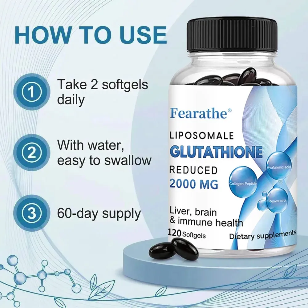 Liposomal Glutathione Capsules Antioxidant Skin Health Supplement Healthy Skin Care Hair Nails Immune Support