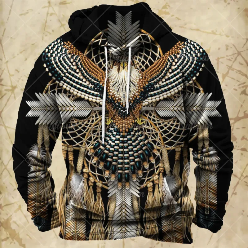 Vintage Hoodie For Men Harajuku 3D Print Autumn Long Sleeve Sweatshirts Oversized Y2k Clothing Men's Hoodies Fashion Streetwear
