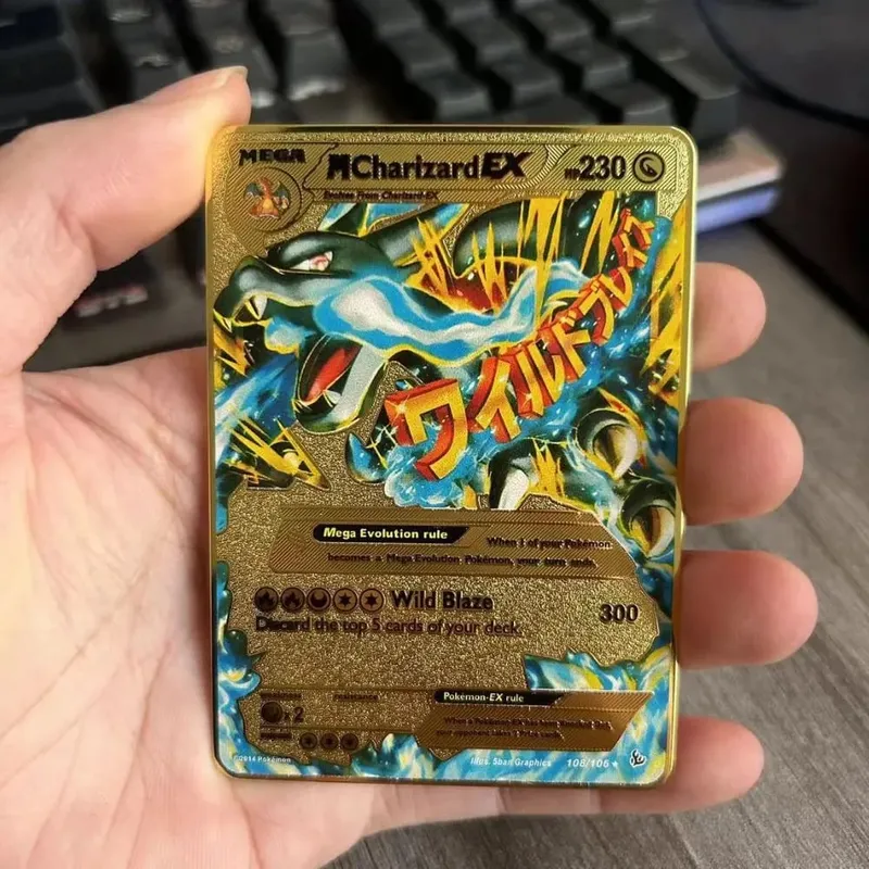 Pokemon Metal Game Collection Card Anime Figure Charizard Pikachu Blastoise Mewtwo Battle Collection Carte Card Toy Gift — image 17