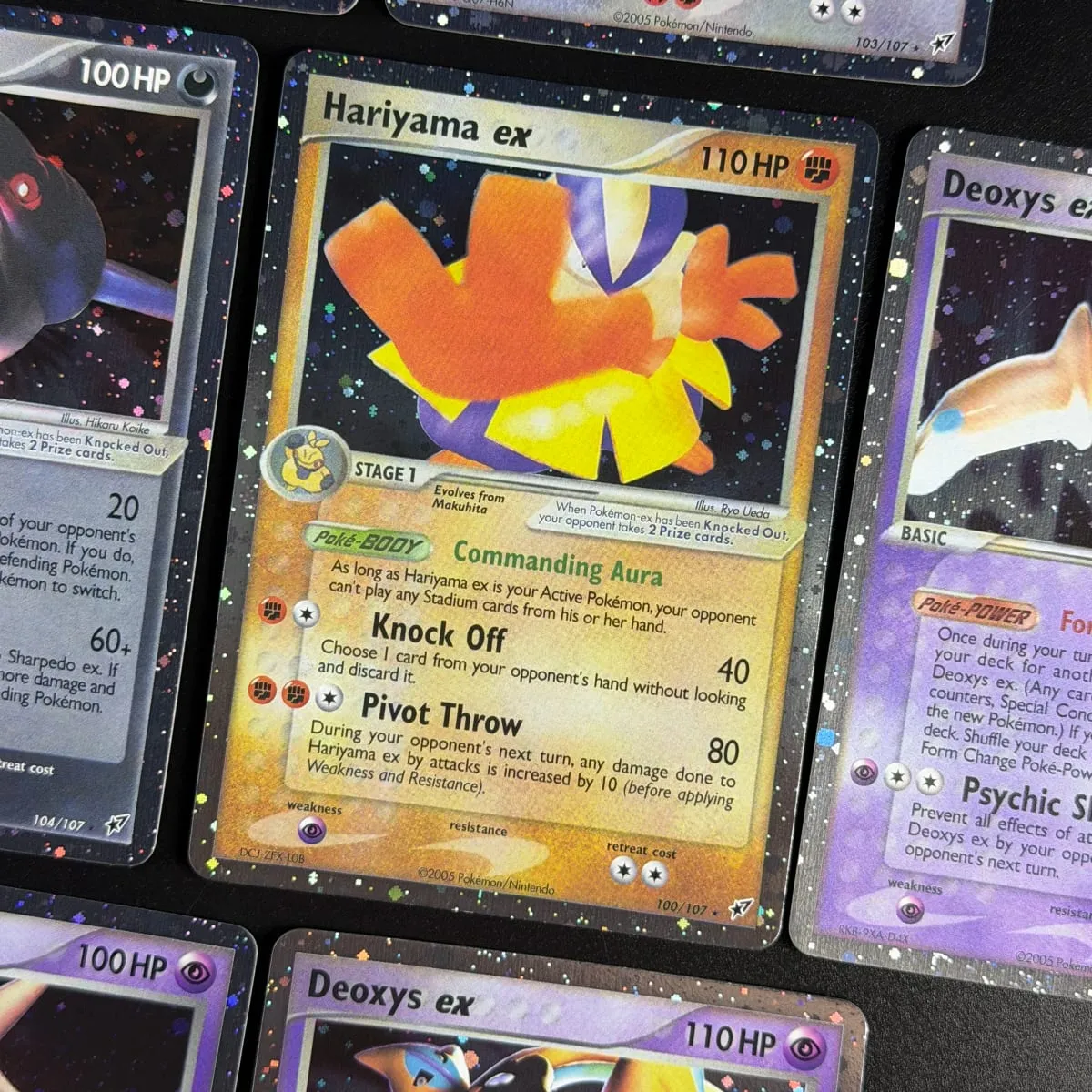 Pocket EX Deoxys Crobat Jirachi Latios Sharpedo Salamence Hariyama Deoxys Rayquaza Cosmos Holo Gold Star UR Proxy Cards — image 3