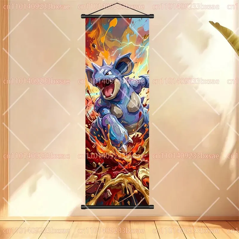 Anime Pokémon Gengar Charizard Kyogre Gyarados Mewtwo Rayquaza Cool Poster Hanging Scroll Painting Birthday Holiday Party Gift
