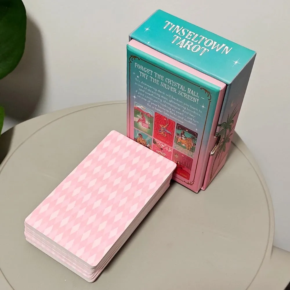 Tinseltown Tarot in Rigid Box Pink Vintage Hollywood Inspired Deck 78 Illustrated Cards 12*7cm — image 2