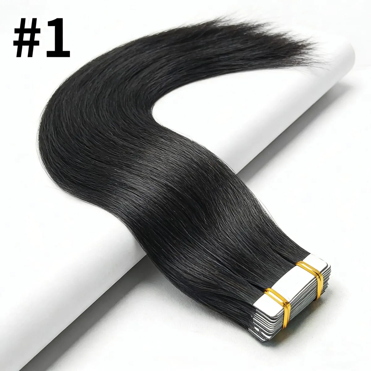 Natural Color Tape In Hair Extensions Virgin Human Hair Silk Straight Invisible Tape On Extensions Color #4 for Women 50G 20pcs — image 1