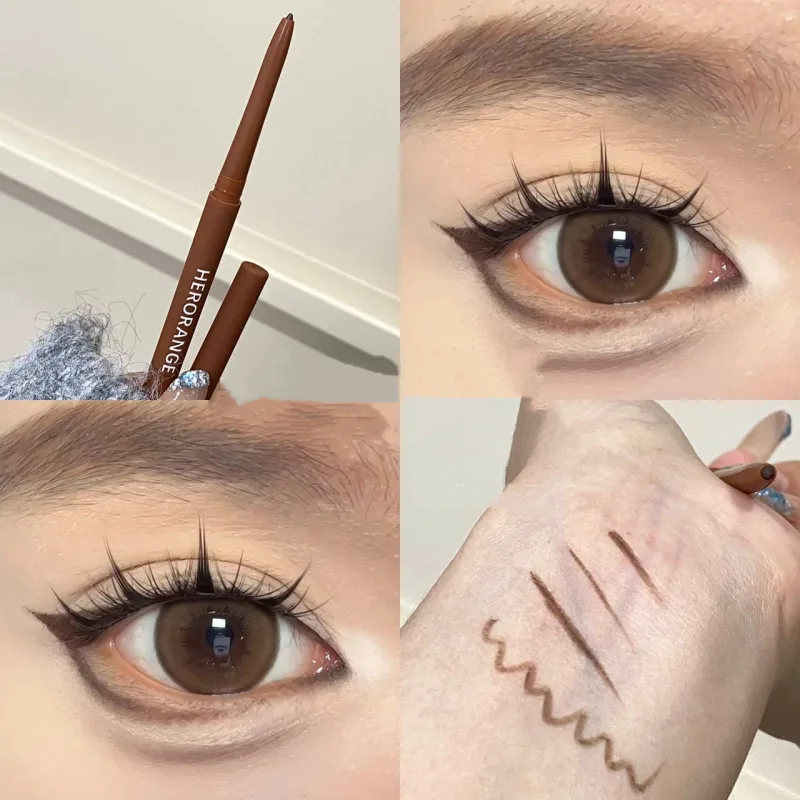 Ultra-fine Gel Eyeliner Pencil Black Brown Under Eye Liner Pen Waterproof Matte Lying Silkworm Quick Drying Lasting Eyes Makeup