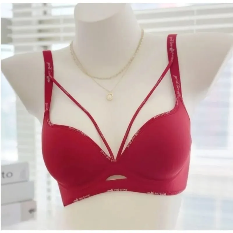 Chic Leopard Print Patchless Seamless Lingerie No Steel Ring Soft Thin Comfort Gather Small Breast Perfect Breast Shape S-XL set — image 3