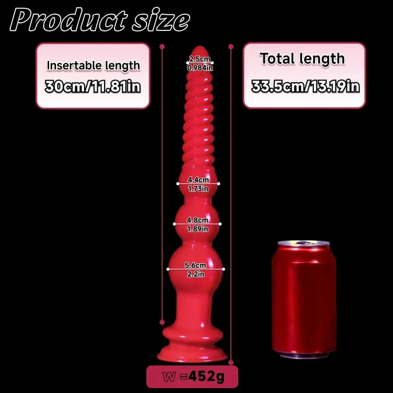 Soft PVC Gourd-Shaped Anal Beads Textured Anal Plug Suction Cup Anal Plug Prostate Massager Adult Sex Toys for Couples Unisex