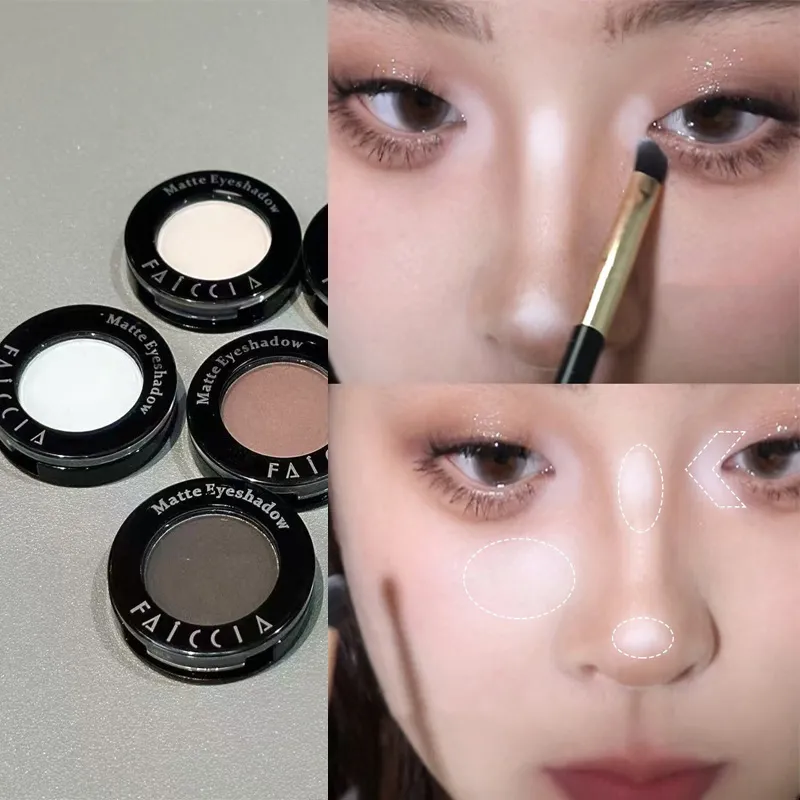 Monochrome Matte Brown Eyeshadow Makeup Waterproof Lasting Shiny Green Eye Makeup Natural Brighten Eyeshadow Highlighter Palette — image 5