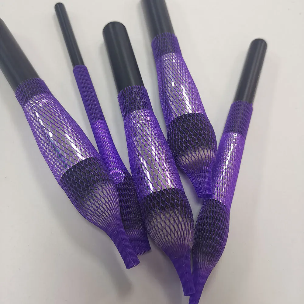 50 pçs pincéis de maquiagem protetores de malha capa beleza malha elástica rede protetora maquiagem cosméticos kits de ferramentas escova net caneta capa