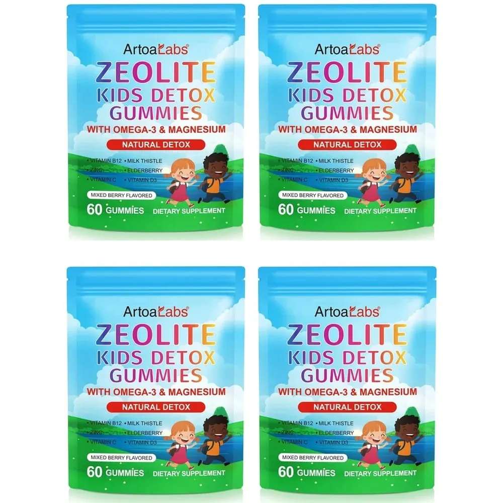 Kids Detox Gummies with Magnesium Zinc & Vitamin D3 Daily Immune Support Digestive Health Energy & Focus for Children 60 CT