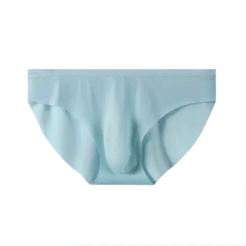 Calzoncillos 3D de seda helada para hombre, novedad de verano, ropa interior transpirable ultrafina, transparente, sin costuras, Sexy, de secado rápido, a la moda
