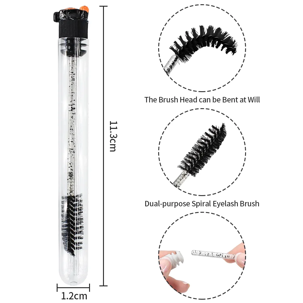10/50pcs Professional Halloween Tube Mascara Wand - Spooky Horror & Cute Face Brushes Eyelash & Eyebrow Grooming Kit for Parties — image 3