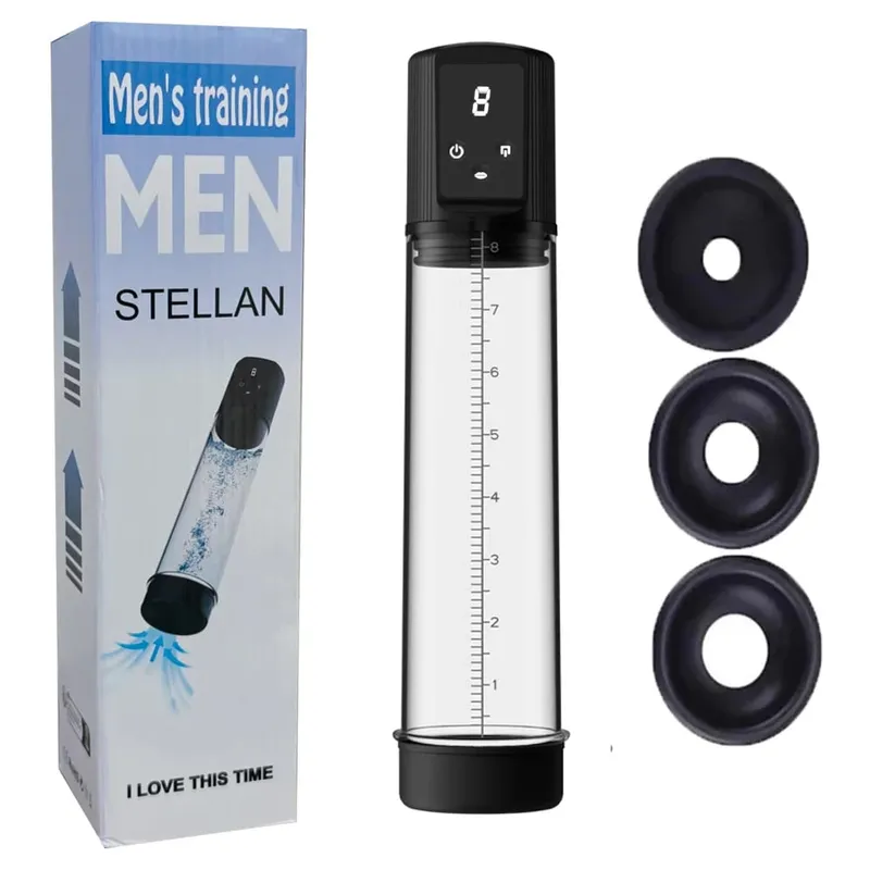 Automatic Male Masturbator Air Water Extender with 9 Training Pressure and 4 Suction Modes Adult Sex Toys for Men Erection