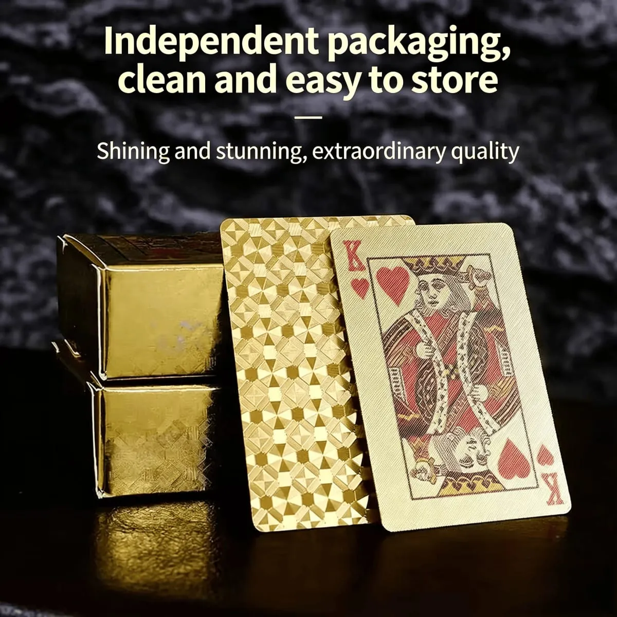 Waterproof PVC Cards Mini Poker Set Gold Foil Playing Cards Pet-Themed Poker Black Luxury Cards Men's Gift Idea Party Game — image 5