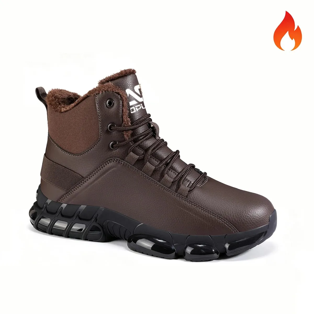 Men Autumn Winter High‑Top Fleece‑Lined Snow Boots Warm Casual Sneakers Non‑Slip Outsole for Hiking Outdoor Snow‑Day Activities — image 9