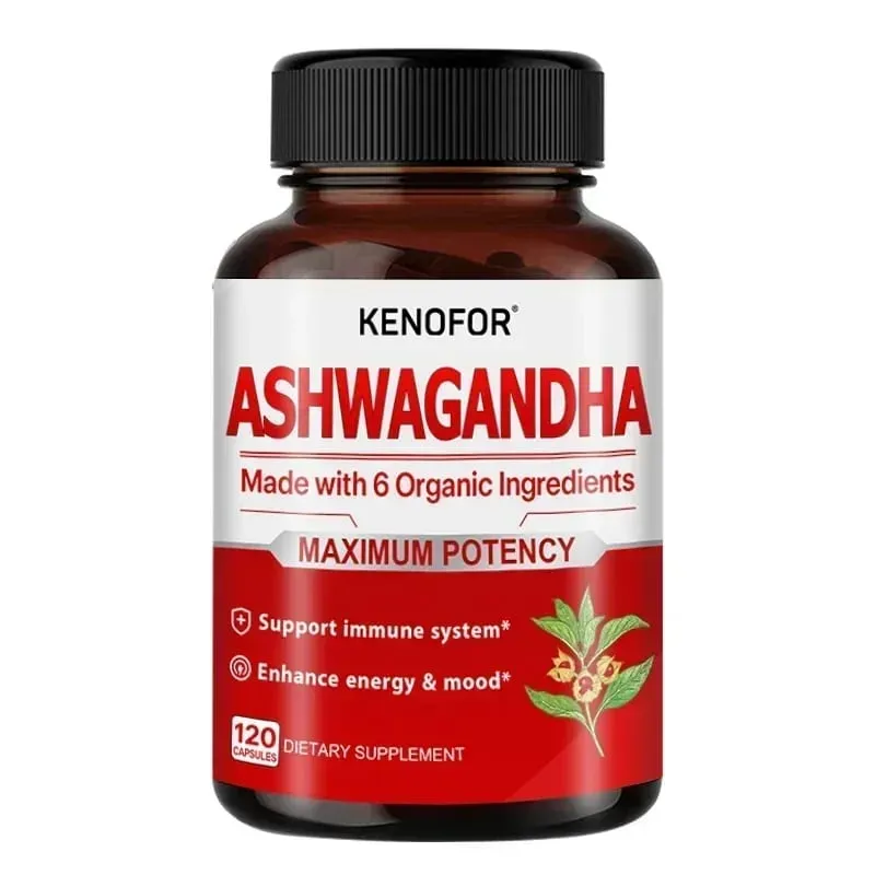 Organic Ashwagandha - 120 Veggie Capsules Pure Organic Ashwagandha Powder and Root Extract - Relieves Stress Improves Mood